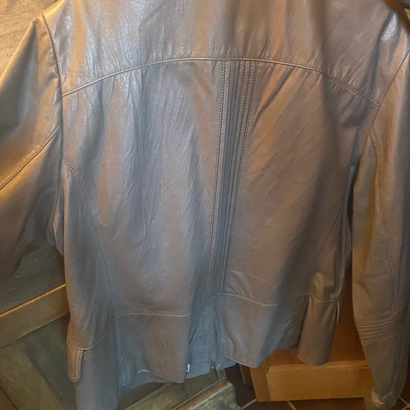 Genuine gray leather jacket - Picture 5 of 8